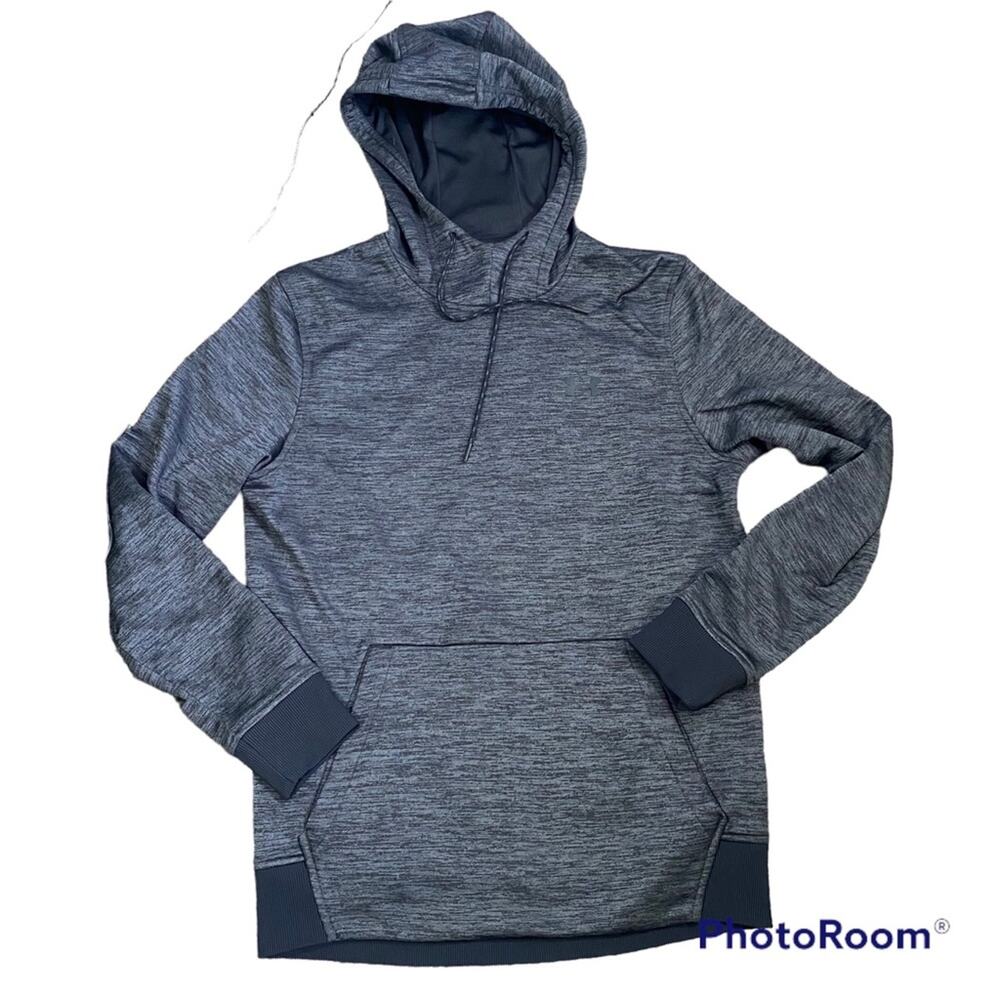 Under Armour Mens Hoodie Loose Fit Cold Gear Gray Black Mens Size S